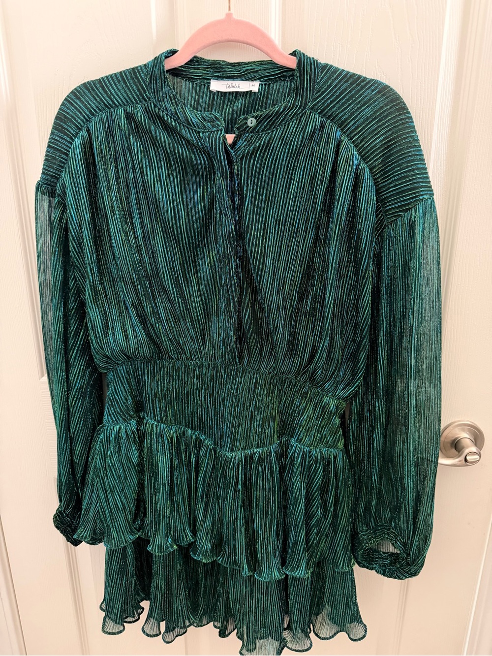 Talulah long sleeve emerald metallic dress ~ size medium